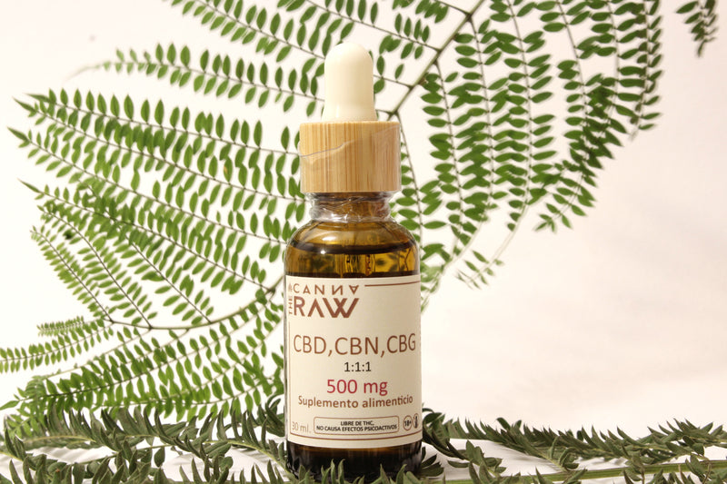Suplemento alimenticio CBD, CBN y CBG